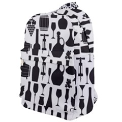 Wine Pattern Black White Classic Backpack by Jancukart