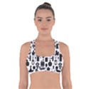 Wine Pattern Black White Cross Back Sports Bra View1