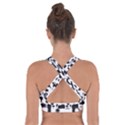 Wine Pattern Black White Cross Back Sports Bra View2