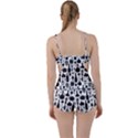 Wine Pattern Black White Boyleg Tankini Set  View2