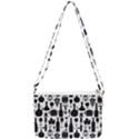 Wine Pattern Black White Double Gusset Crossbody Bag View1