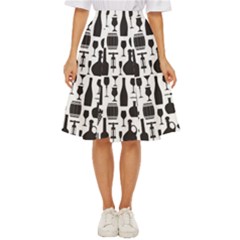 Wine Pattern Black White Classic Short Skirt by Jancukart