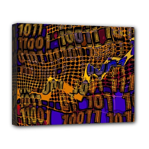 Binary Code Transformation Deluxe Canvas 20  X 16  (stretched) by Wegoenart