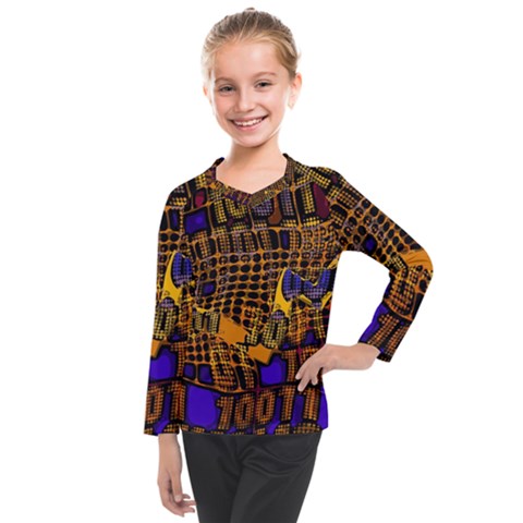 Binary Code Transformation Kids  Long Mesh Tee by Wegoenart