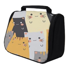 Seamless Pattern Cute Cat Cartoons Full Print Travel Pouch (small) by Wegoenart