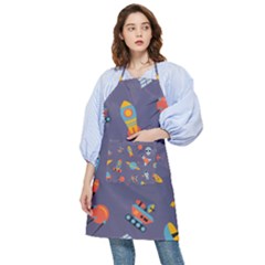 Space Seamless Pattern Pocket Apron by Wegoenart