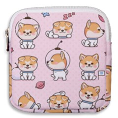 Set Kawaii Smile Japanese Dog Cartoon Mini Square Pouch by Wegoenart