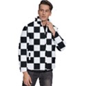 Chess board background design Men s Puffer Bubble Jacket Coat View3