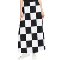 Chess Board Background Design Maxi Chiffon Skirt by Wegoenart