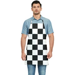 Chess Board Background Design Kitchen Apron by Wegoenart