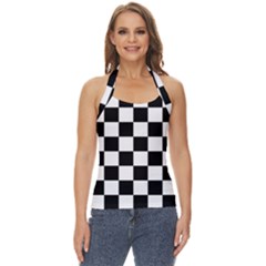 Chess Board Background Design Basic Halter Top by Wegoenart