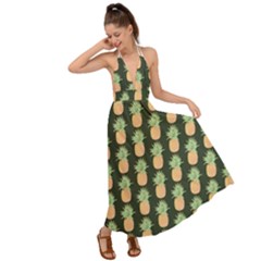 Pineapple Green Backless Maxi Beach Dress by ConteMonfrey