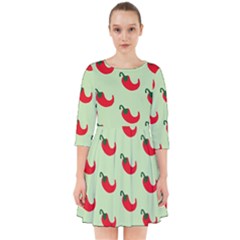 Small Mini Peppers Green Smock Dress by ConteMonfrey