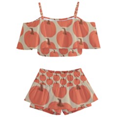 Cute Pumpkin Kids  Off Shoulder Skirt Bikini by ConteMonfrey