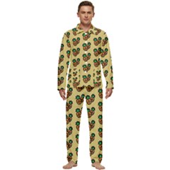 Pastel Pineapple Men s Long Sleeve Velvet Pocket Pajamas Set by ConteMonfrey