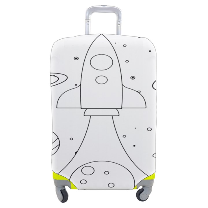 Going To Space - Cute Starship Doodle  Luggage Cover (Medium)