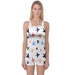 Sky Birds - Airplanes One Piece Boyleg Swimsuit by ConteMonfrey