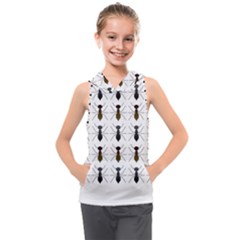 Ants Insect Pattern Cartoon Ant Animal Kids  Sleeveless Hoodie by Ravend