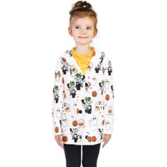 Halloween Jack O Lantern Vector Kids  Double Breasted Button Coat by Ravend