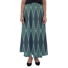 Dark Green Multi Colors Plaid  Flared Maxi Skirt by ConteMonfrey