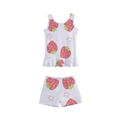 Strawberries Pattern Design Kids  Boyleg Swimsuit by Wegoenart