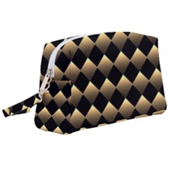 Golden Chess Board Background Wristlet Pouch Bag (large) by Wegoenart