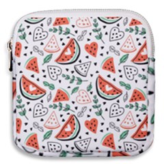 Seamless-vector-pattern-with-watermelons-mint Mini Square Pouch by Wegoenart