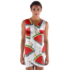 Watermelon Popsicle   Wrap Front Bodycon Dress by ConteMonfrey