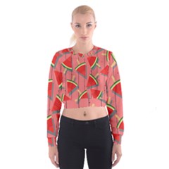 Red Watermelon Popsicle Cropped Sweatshirt by ConteMonfrey