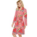 Red Watermelon Popsicle Long Sleeve Velour Robe View2