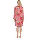 Red Watermelon Popsicle Long Sleeve Velour Robe View4