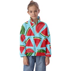 Blue Watermelon Kids  Half Zip Hoodie by ConteMonfrey