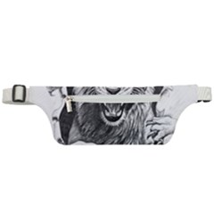 Drawing Angry Male Lion Roar Animal Active Waist Bag by danenraven