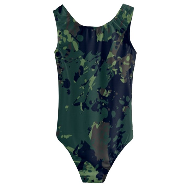 Military background grunge Kids  Cut-Out Back One Piece Swimsuit