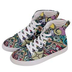 Cartoon-cute-doodles-hand-drawn-auto-service-seamless-pattern Women s Hi-top Skate Sneakers by Wegoenart