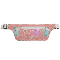 Cute Kawaii Kittens Seamless Pattern Active Waist Bag by Wegoenart