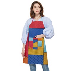 Dotted Colors Background Pop Art Style Vector Pocket Apron by Wegoenart