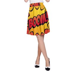 Explosion Boom Pop Art Style A-line Skirt by Wegoenart