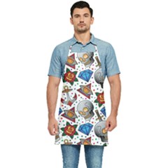 Full Color Flash Tattoo Patterns Kitchen Apron by Wegoenart