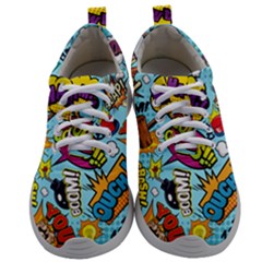 Comic Elements Colorful Seamless Pattern Mens Athletic Shoes by Wegoenart