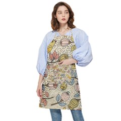 Seamless Pattern With Flower Bird Pocket Apron by Wegoenart