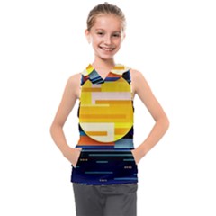 Background Abstract Horizon Kids  Sleeveless Hoodie by Ravend