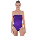 Cartoon Galaxy With Stars Background Tie Back One Piece Swimsuit View1