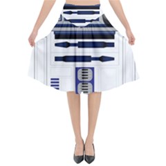 Robot R2d2 R2 D2 Pattern Flared Midi Skirt by Jancukart