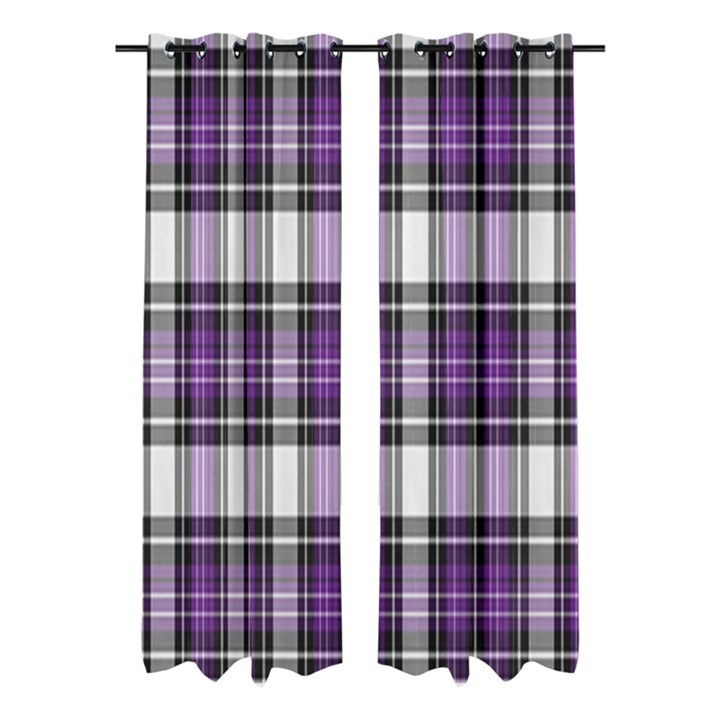 Purple Black Plaid Window Curtain (Large 96 )