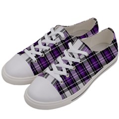 Purple Black Plaid Men s Low Top Canvas Sneakers by PerfectlyPlaid