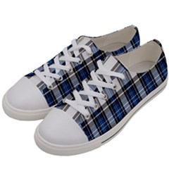 Blue Black Plaid Women s Low Top Canvas Sneakers by PerfectlyPlaid