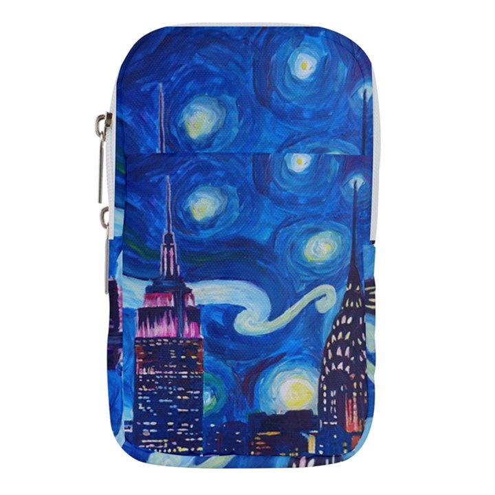 Starry Night In New York Van Gogh Manhattan Chrysler Building And Empire State Building Waist Pouch (Small)