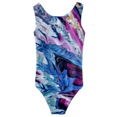 Feathers Kids  Cut-out Back One Piece Swimsuit by kaleidomarblingart