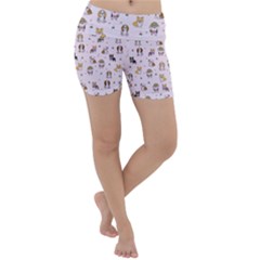 Puppies Dog Pattern Drawing Lightweight Velour Yoga Shorts by Wegoenart